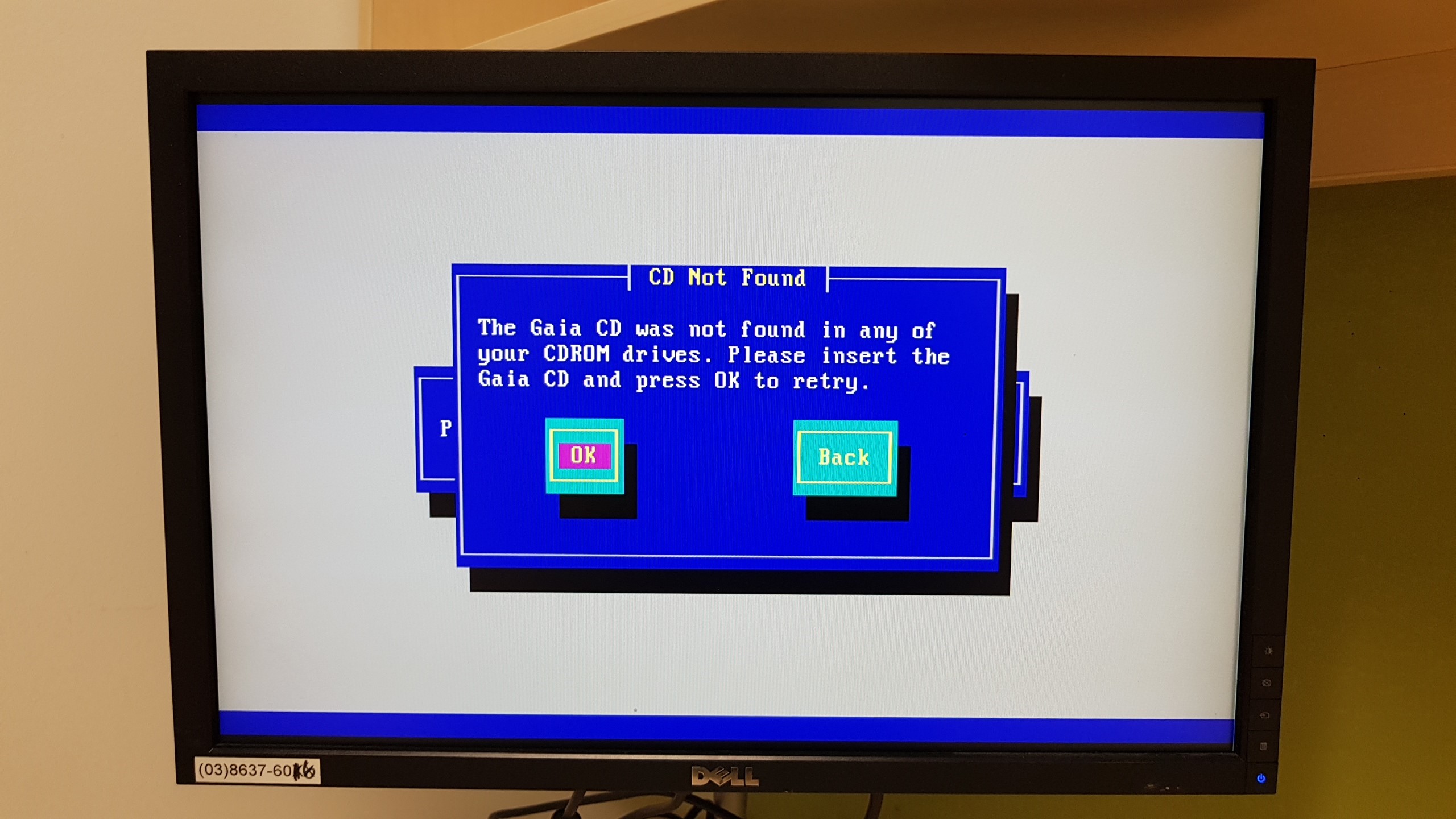 Final error on main console